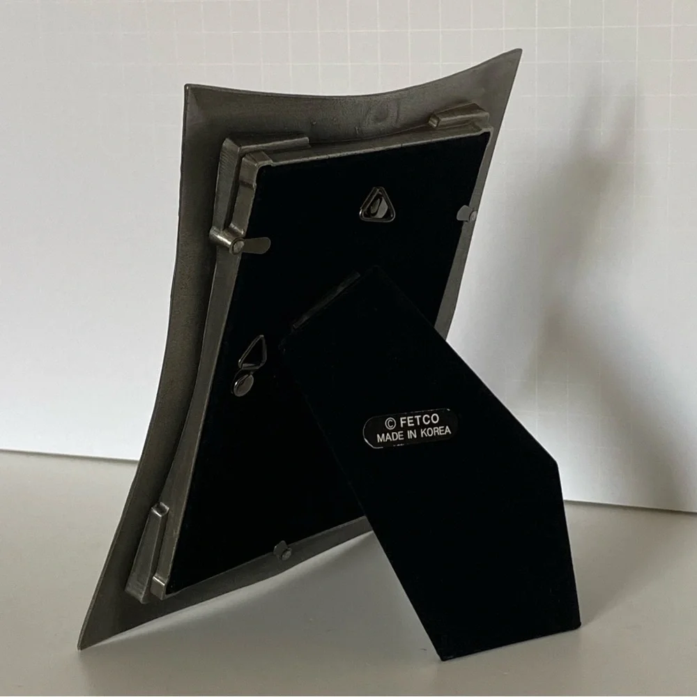 Pewter Bamboo Picture Frame For 4 X 6 Photo EUC Silver Silk Road By Felco Asian